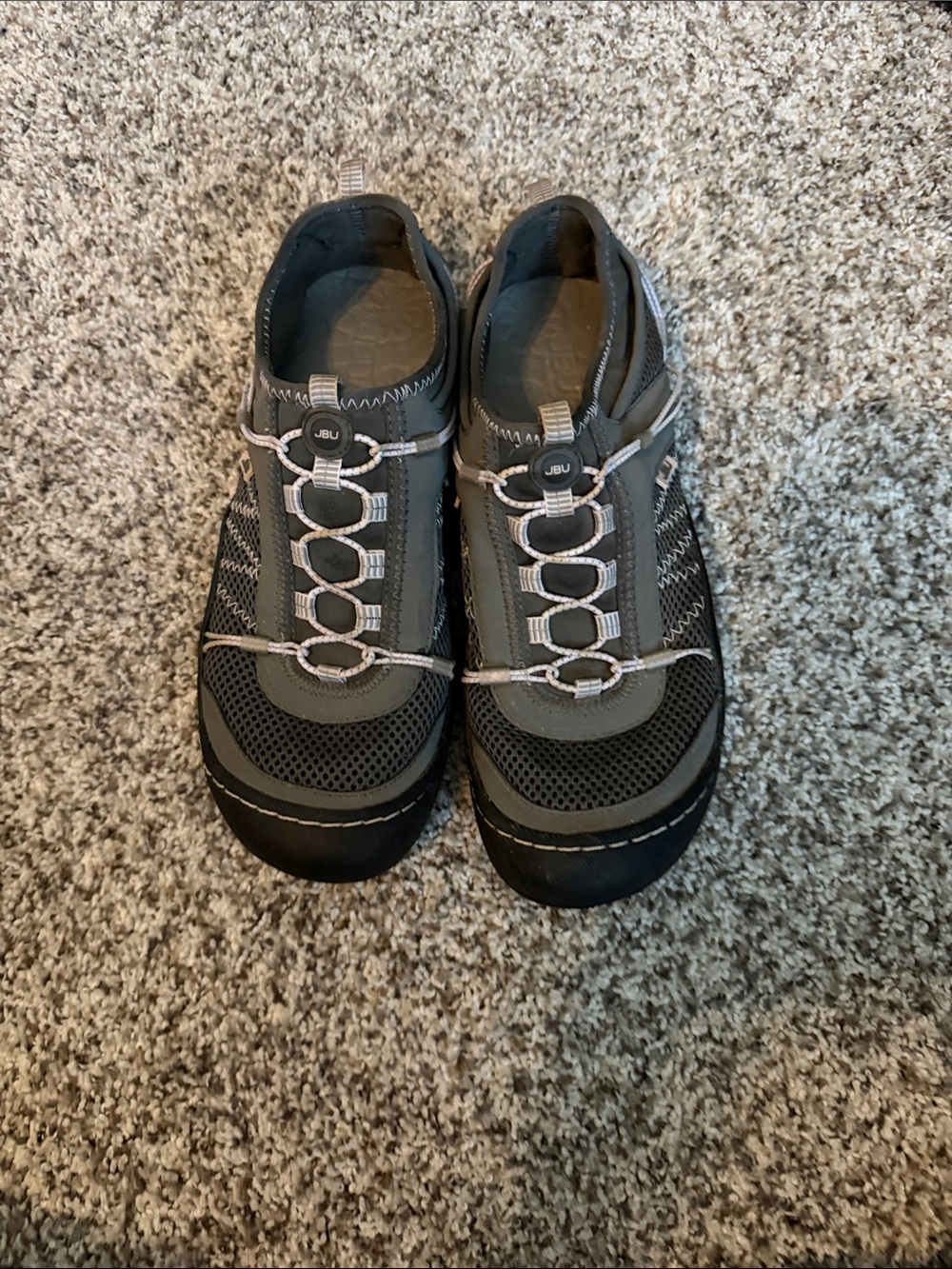 JBU Men's Dark Gray Slip-On Athletic Shoes with Light Gray Accents
